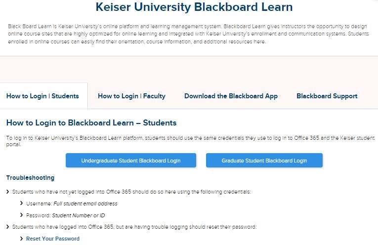 Keiser Blackboard